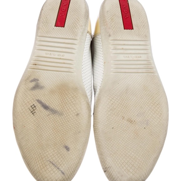 Prada color block cream sneakers. Good condition with slight wear on soles. - Picture 3 of 4